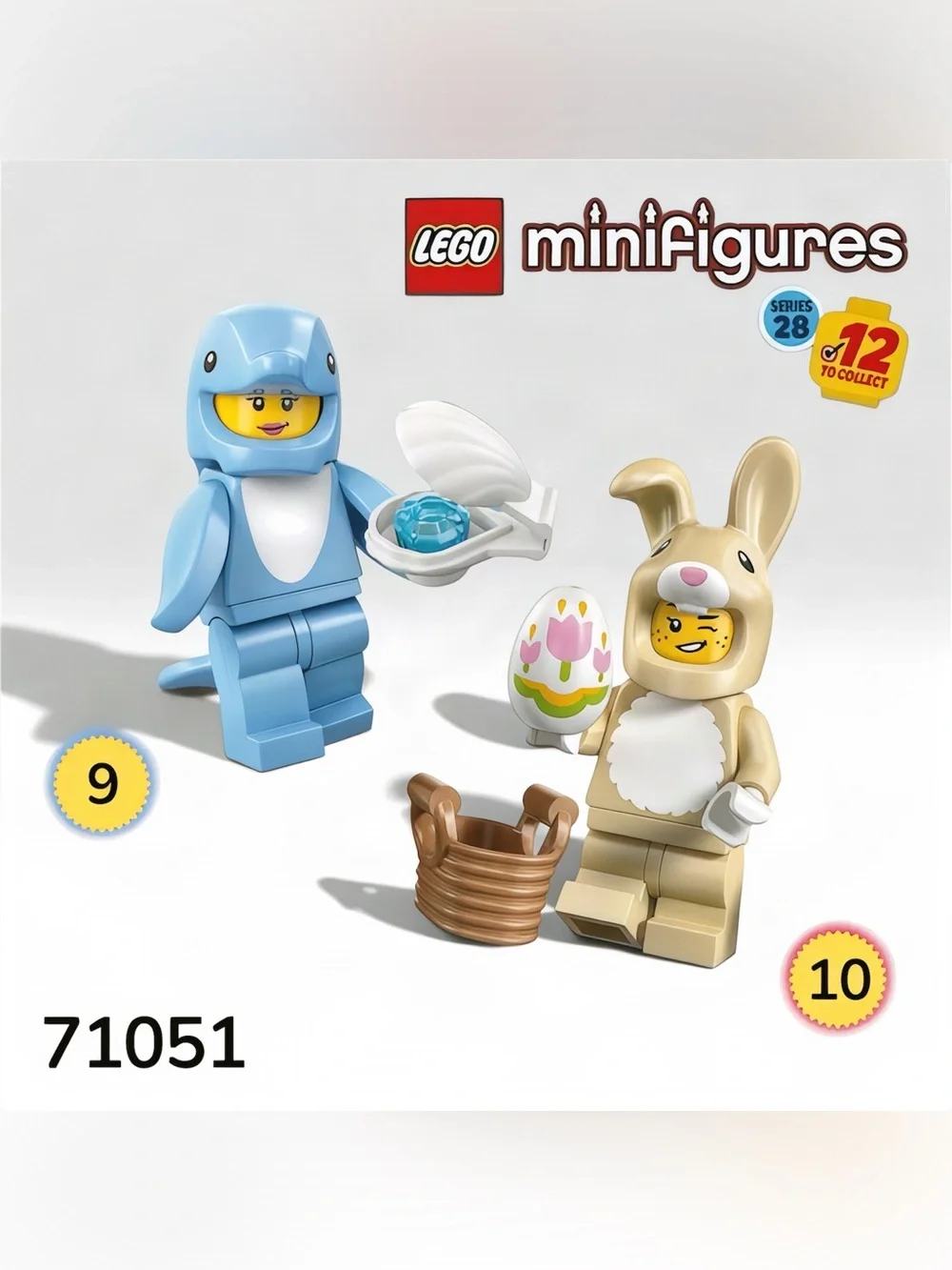 NEW LEGO Series 28 Minifigures 71051- SET OF 2- Dolphin & Bunny Costume Figures